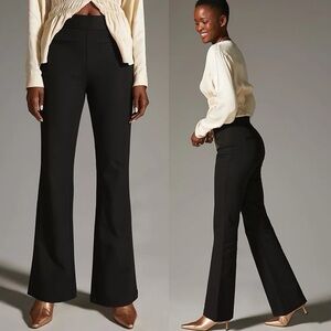Anthropologie Maeve Slim Flare Pants in Black